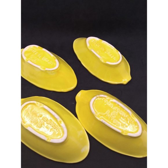 Vintage set 4 Artbel Brazil mid century Majolica style Corn Cob trays - Picture 2 of 11